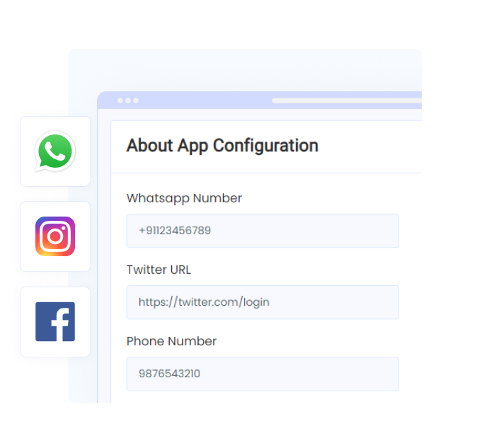 App setting configuration using mightyweb's admin panel