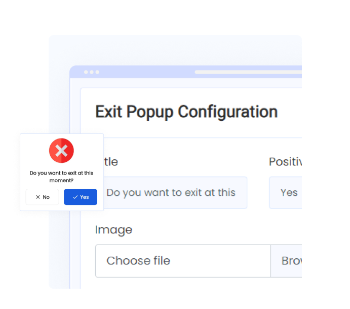 exit popup configuration using mightyweb's Admin Panel