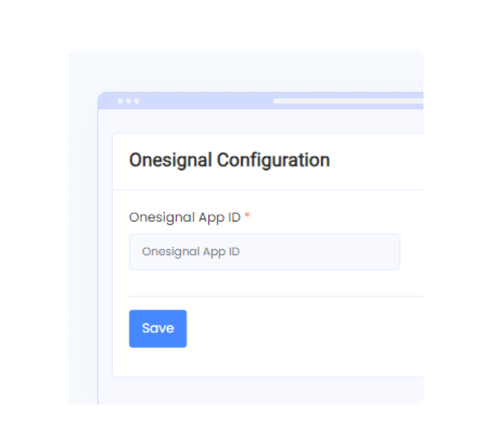 one signal configuration for push notification using admin panel